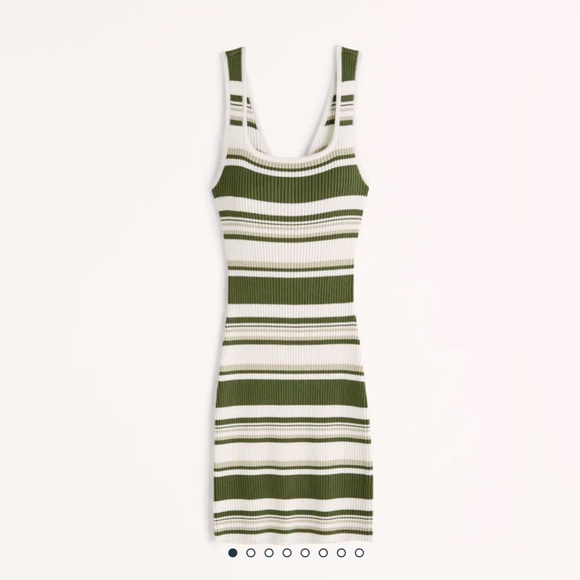 Abercrombie & Fitch Reversible Knit Green Stripe Mini Dress - Picture 1 of 8